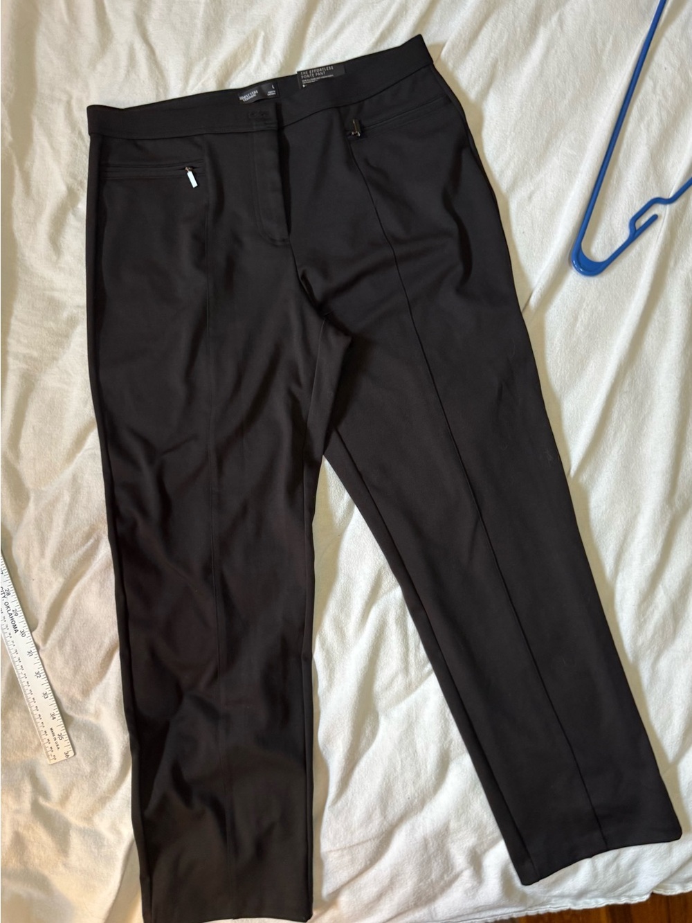 Simply Vera Vera Wang Black Ponte Pants Mid Rise Slim Straight Stretch L NWT - Picture 5 of 8